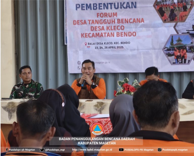 BPBD Magetan Laksanakan Pembentukan Destana dan Peringatan HKB 2025 di Desa Kleco Kecamatan Bendo