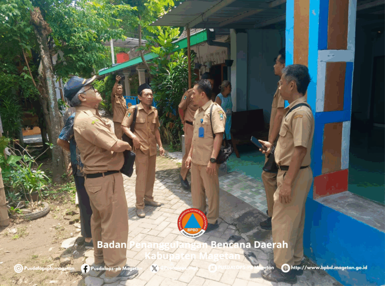 BPBD Magetan Menghadiri Rapat Lintas Instansi Terkait Pemasangan Bronjong Sungai di Desa Mantren