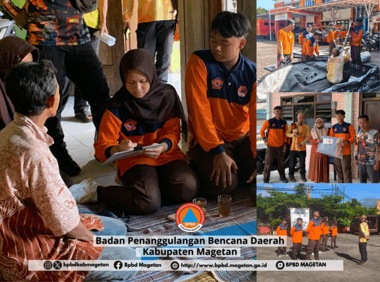 BPBD Magetan Salurkan Bantuan Korban Longsor, Sekaligus Edukasi Saka PENA