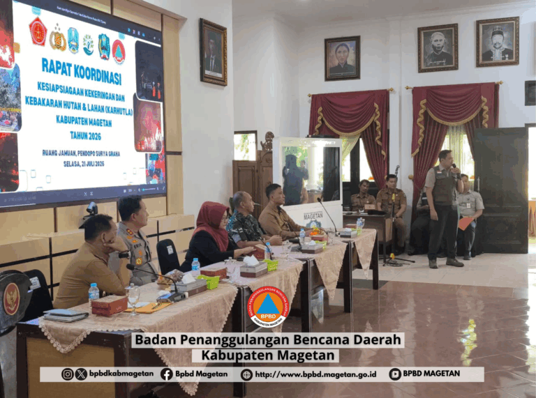 BPBD Kabupaten Magetan Gelar Rapat Koordinasi Kesiapsiagaan Menghadapi Potensi Kekeringan serta Kebakaran Hutan dan Lahan Tahun 2026