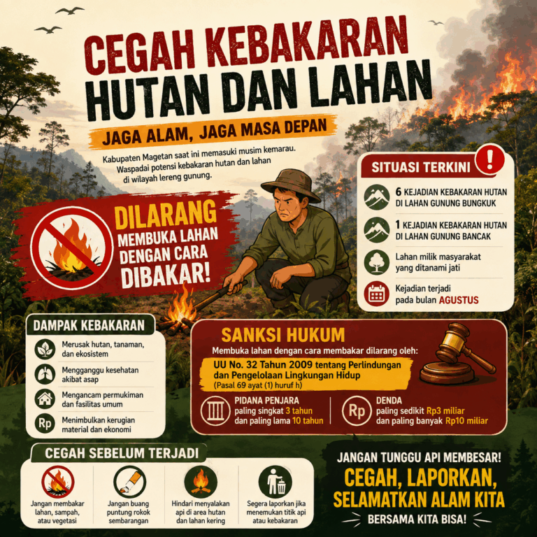 Musim Kemarau, BPBD Magetan Ingatkan Warga Waspada Kebakaran Hutan dan Lahan