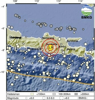 GEMPA BUMI MAGNITUDO 1,9 TERDETEKSI DI WILAYAH KECAMATAN PONCOL, BELUM ADA LAPORAN DAMPAK